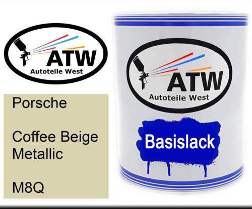 Porsche, Coffee Beige Metallic, M8Q: 1L Lackdose, von ATW Autoteile West.